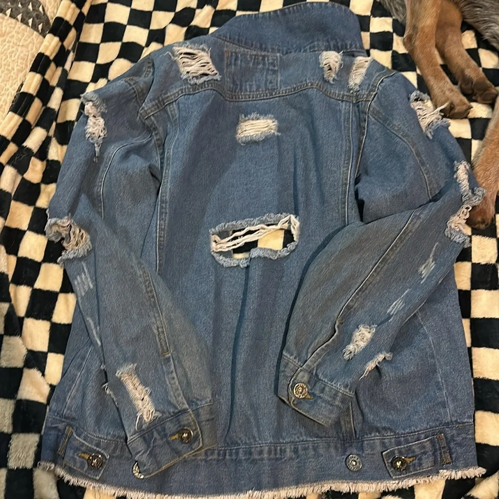 Distressed denim jacket - Picture 3 of 3